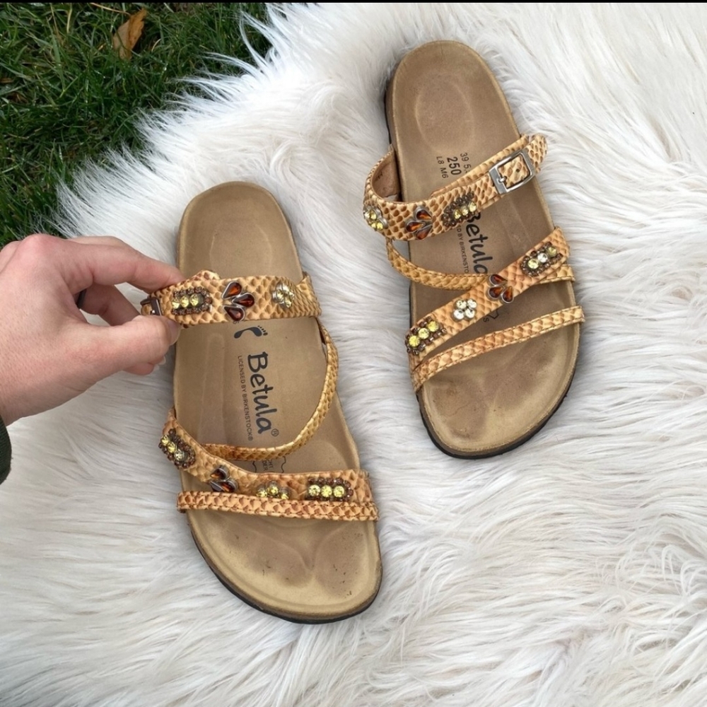 Birkenstock Betula Womens Rhinestones Jewel Strap Sandals 39